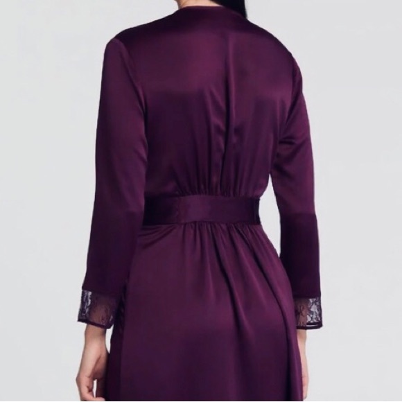 Satin Robe Coverup Slip Rya Collection Aubergine Medium Large NWT - Picture 3 of 7
